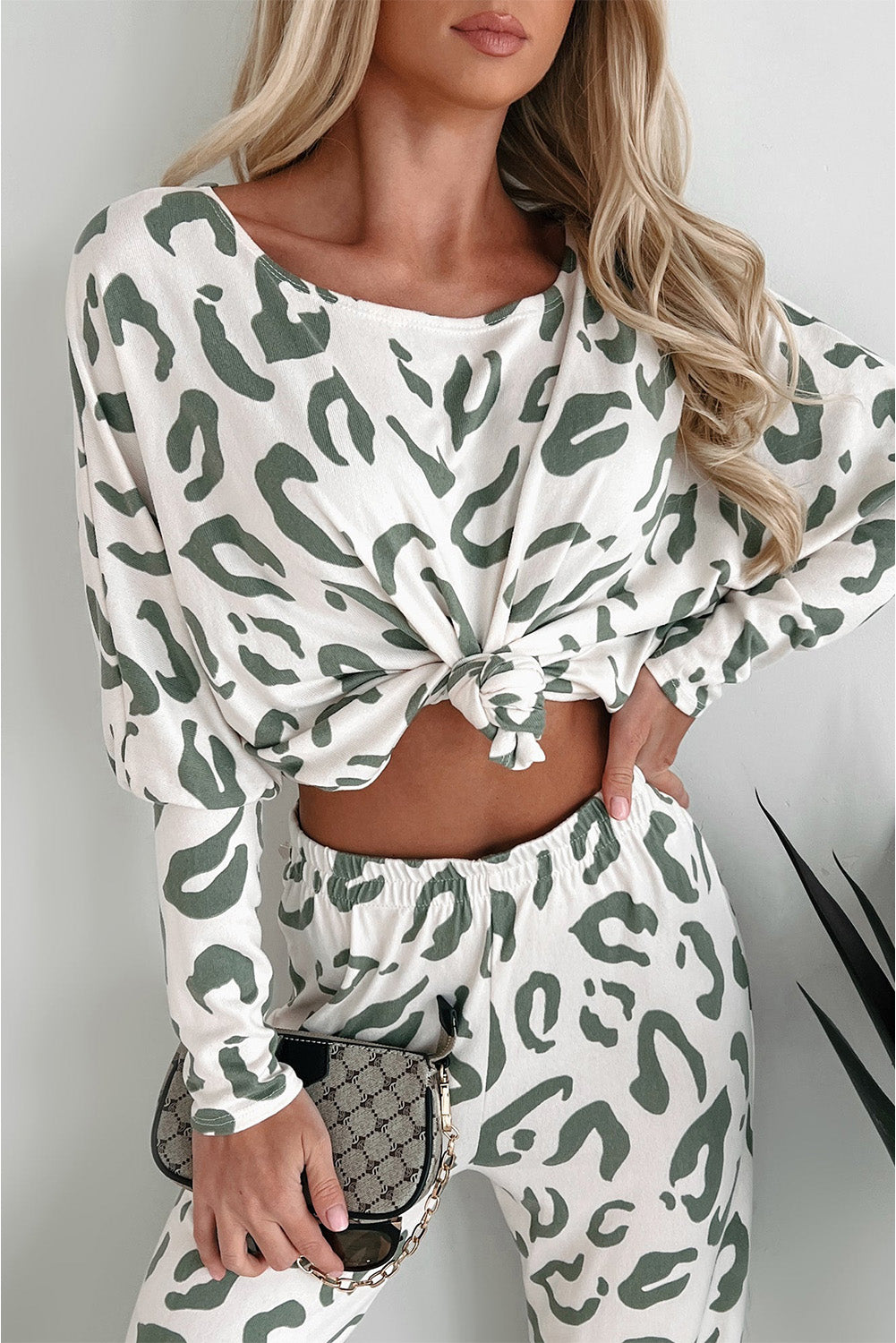 Leopard Print Long Sleeve PJ Set