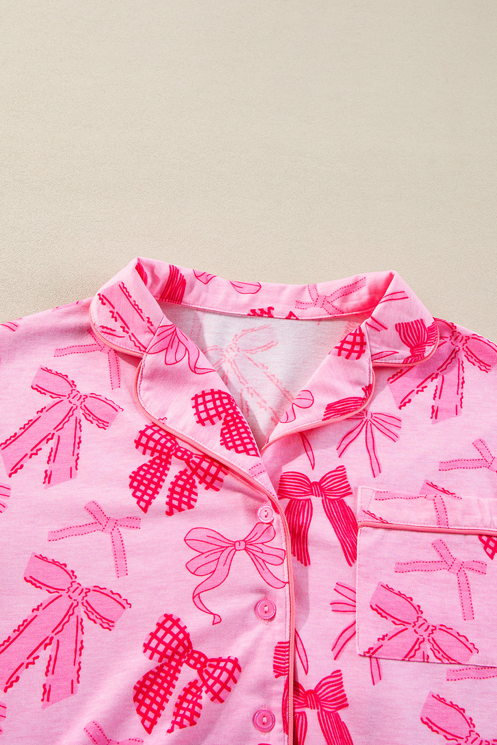 Pink Bow pants PJ set