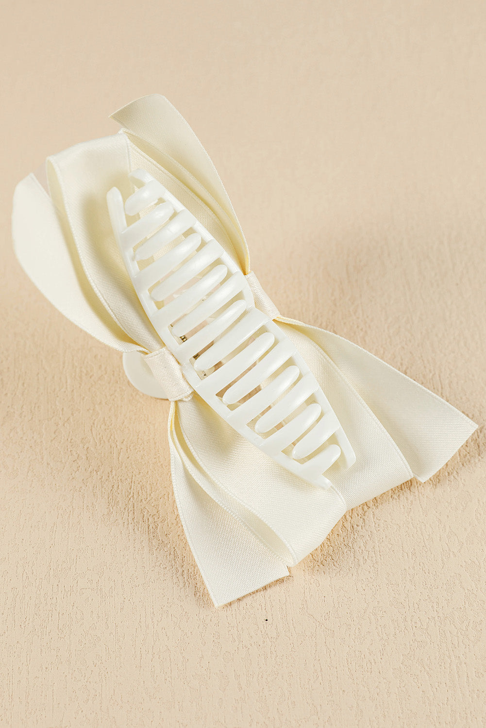 White Bow Large Hair Claw Clip