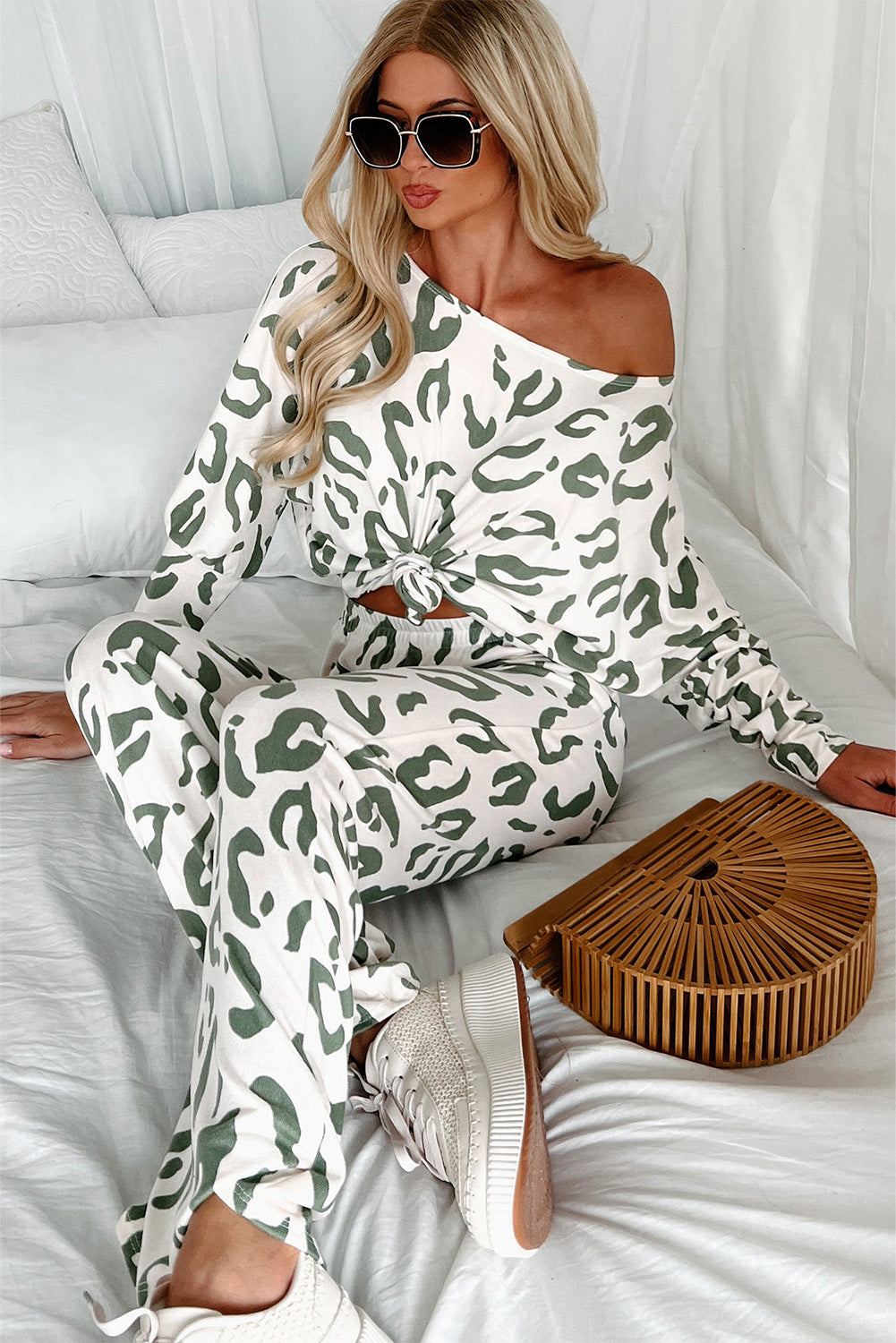 Leopard Print Long Sleeve PJ Set